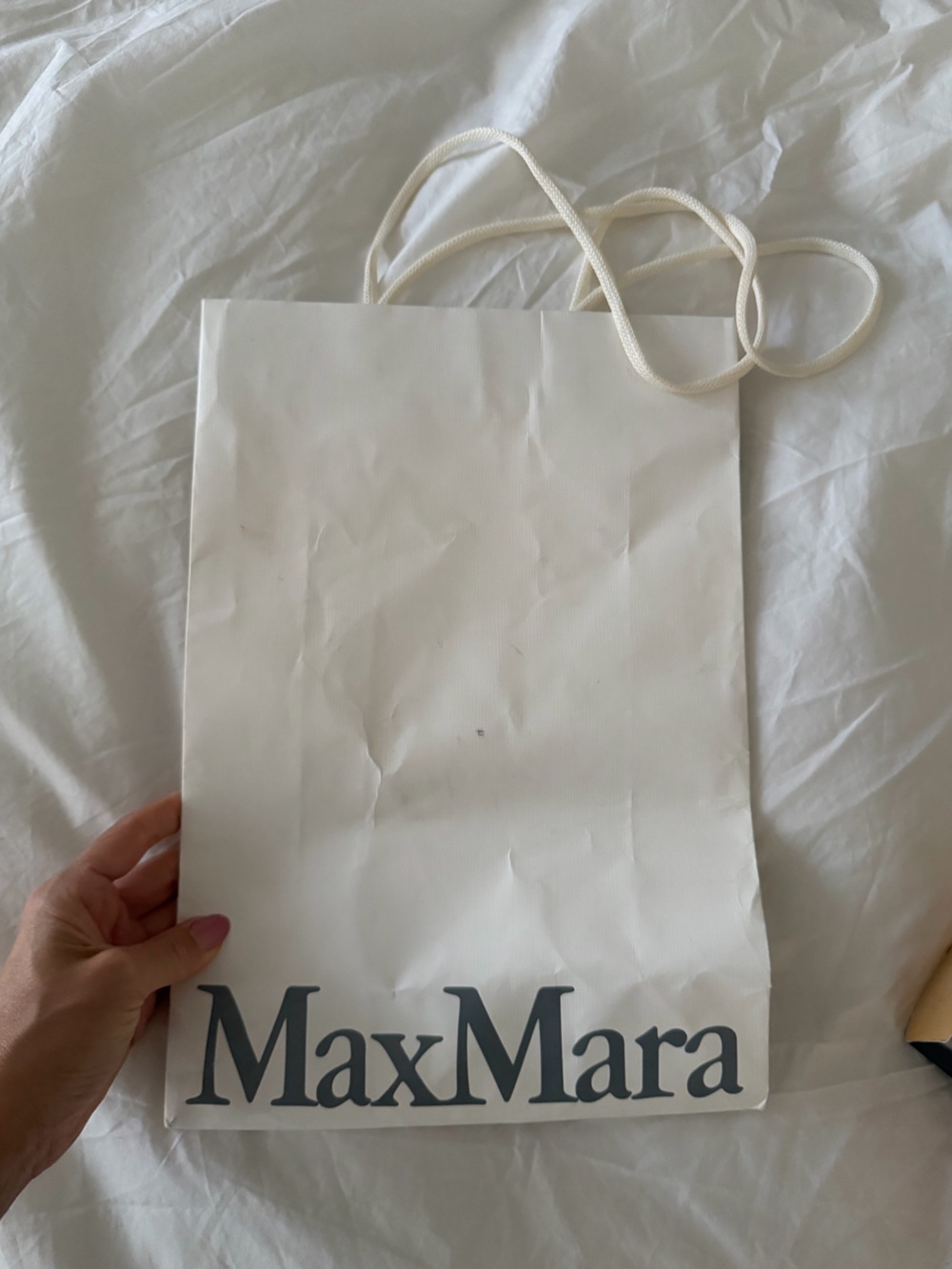 MaxMara White Paper Tote with Rope Handles